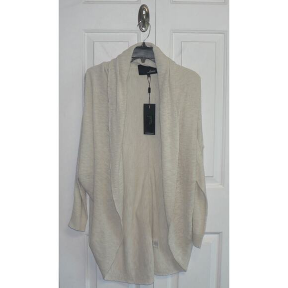 Line Knitwear Women's Open Front Shawl Collar Cocoon Cardigan in Oatmeal Medium - Picture 1 of 3
